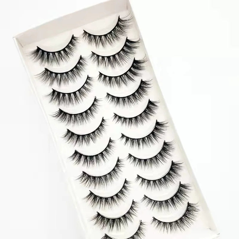 New 5/10 Pairs Natural False Eyelashes Fake Lashes Long Make Up 3d Mink Lashes Extension Eye lashes Mink Eyelashes for Beauty 54