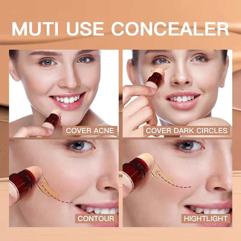 12 colors facial concealer sponge head matte liquid foundation, oil-control long-lasting BB cream,waterproof brightening makeup