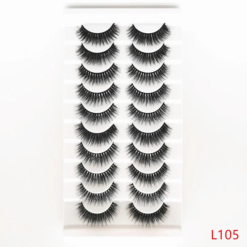 New 5/10 Pairs Natural False Eyelashes Fake Lashes Long Make Up 3d Mink Lashes Extension Eye lashes Mink Eyelashes for Beauty 54