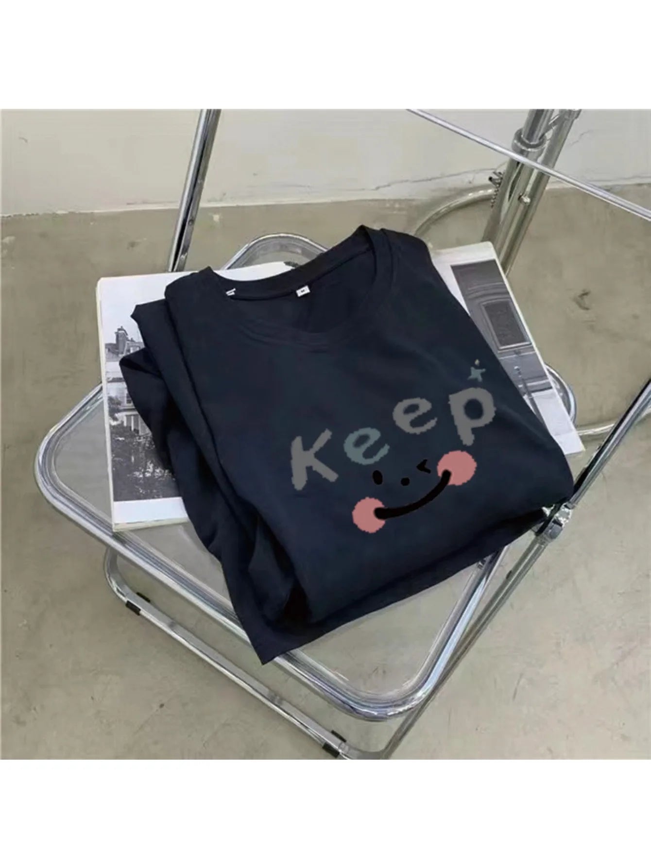 Korean Short-sleeved T-shirt Skirt for Women in Summer Loose T-shirt Skirt Mid-length Over-knee Fashion Slim Long Skirt
