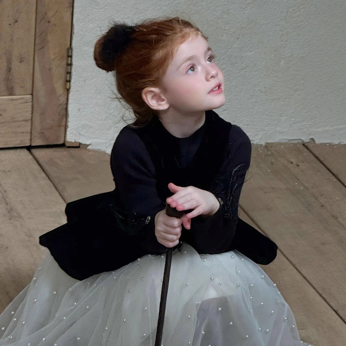 Girls Skirt 2025 Autumn and Winter New Children's Clothing Korean Style Girl Baby Velvet Pearl Yarn Skirt Casual Simple Daily