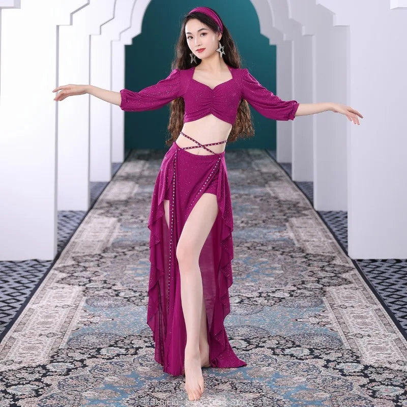 Customized Belly Dance Skirt Set Oriental Dance Costumes Performance Wear Practice Outfit Female Team Class Dress Belly Dancing