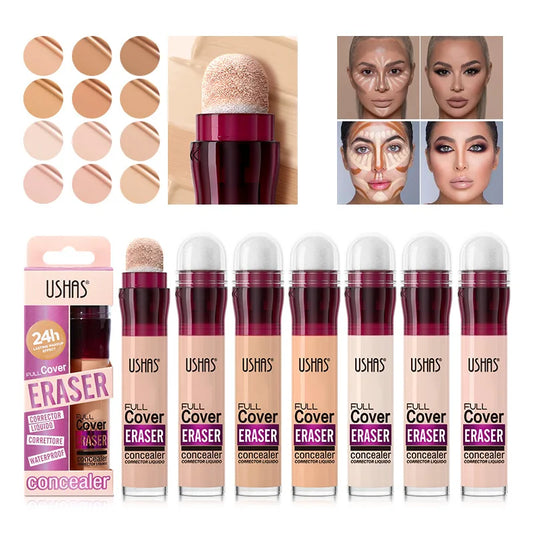 Full Concealer High Coverage Waterproof Oil Control Long Lasting Sponge Head Concealer Foundation Face Cosmetic Makeup Concealer