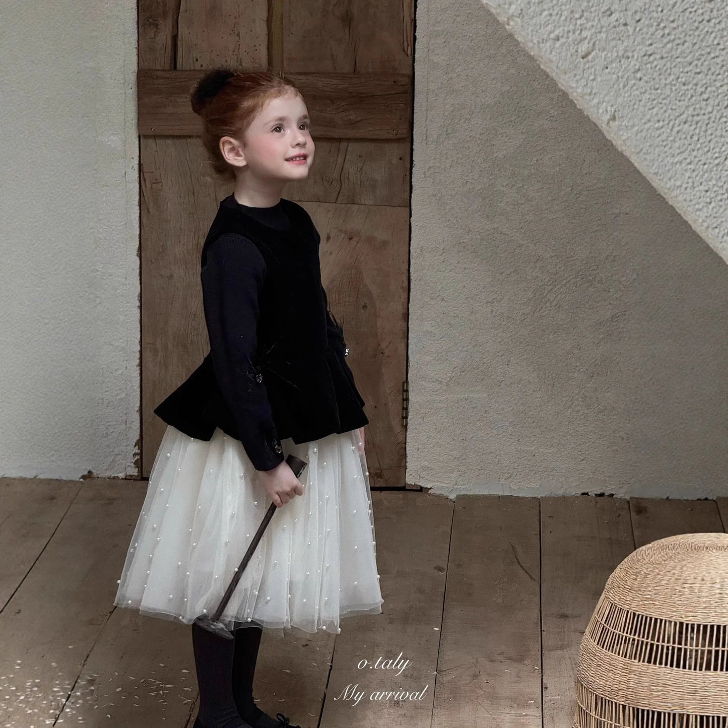 Girls Skirt 2025 Autumn and Winter New Children's Clothing Korean Style Girl Baby Velvet Pearl Yarn Skirt Casual Simple Daily