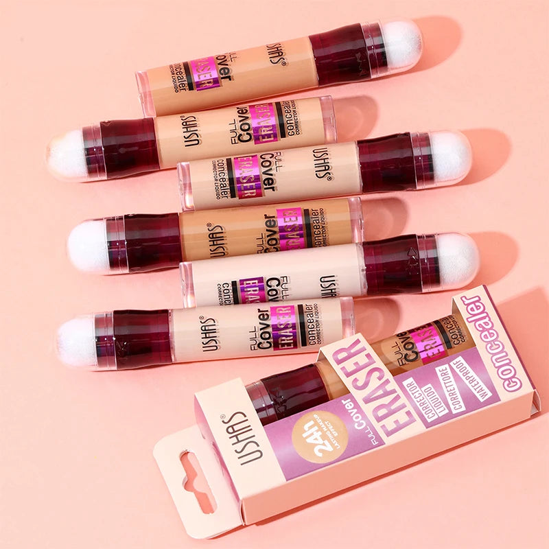 12 colors facial concealer sponge head matte liquid foundation, oil-control long-lasting BB cream,waterproof brightening makeup