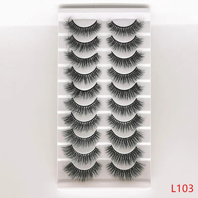 New 5/10 Pairs Natural False Eyelashes Fake Lashes Long Make Up 3d Mink Lashes Extension Eye lashes Mink Eyelashes for Beauty 54
