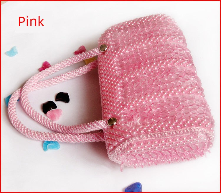 Beaded Bag Handmade Beads Bag Pearl Bag Fish Scale Bag Woven Bag Finished Handbag Women's Bag