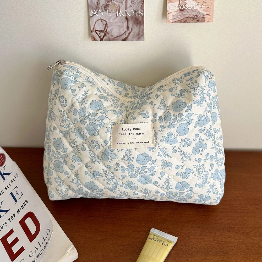 Liberty Quilting Clutches Soft Cotton Women Multipurpose Cosmetic Organizer Girls Cute Makeup Bag Make Up Purse Portable Handbag