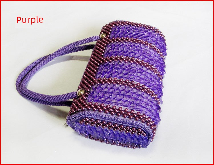 Beaded Bag Handmade Beads Bag Pearl Bag Fish Scale Bag Woven Bag Finished Handbag Women's Bag