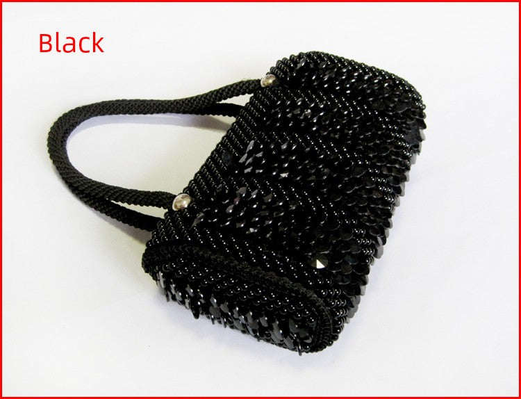 Beaded Bag Handmade Beads Bag Pearl Bag Fish Scale Bag Woven Bag Finished Handbag Women's Bag