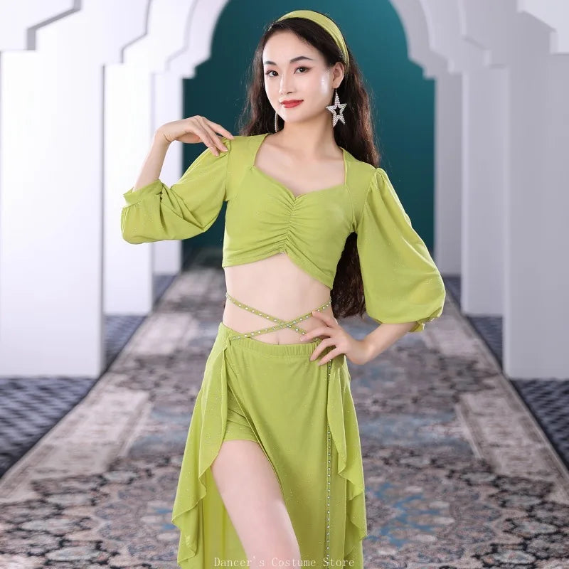 Customized Belly Dance Skirt Set Oriental Dance Costumes Performance Wear Practice Outfit Female Team Class Dress Belly Dancing