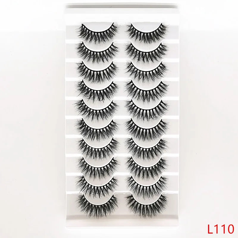 New 5/10 Pairs Natural False Eyelashes Fake Lashes Long Make Up 3d Mink Lashes Extension Eye lashes Mink Eyelashes for Beauty 54