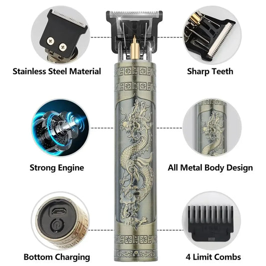 T9 USB Rechargeable Electric Hair Clipper Machine Man Shaver Trimmer Barber Technical Beard Trimmer For Men Hair Care Cutting