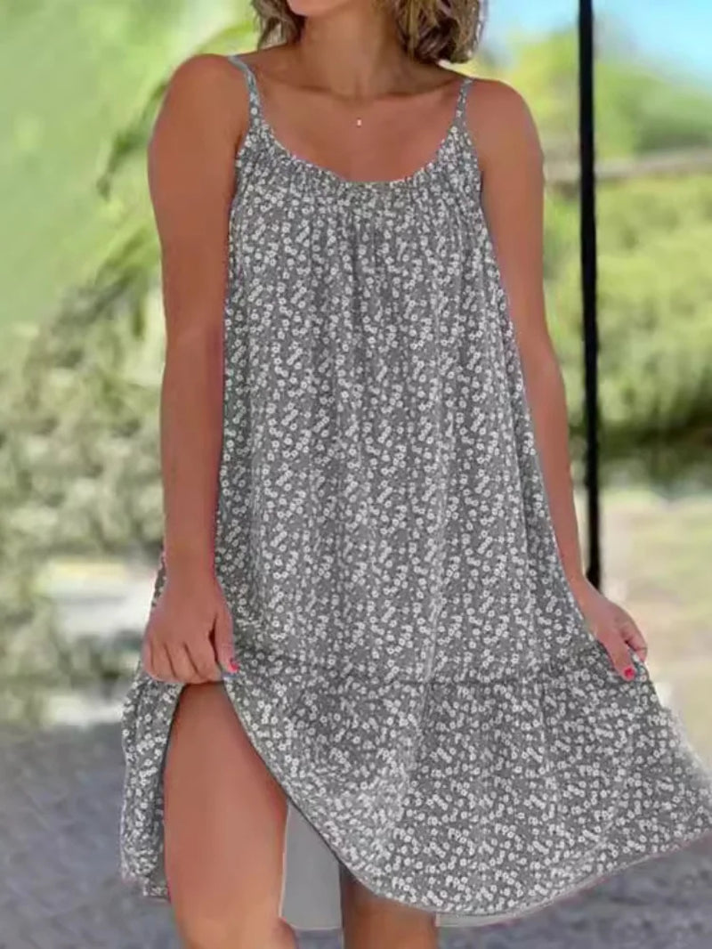 Summer Elegant Slip Dress Sleeveless Women Dress Fashion Loose Casual Midi Dresses