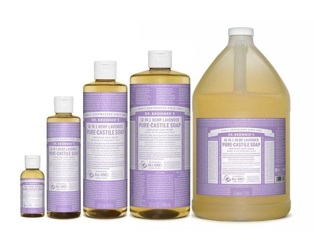 Dr. Bronner'S Pure-Castile Soap Liquid 18-In-1 Hemp Lavender All Sizes Bronners