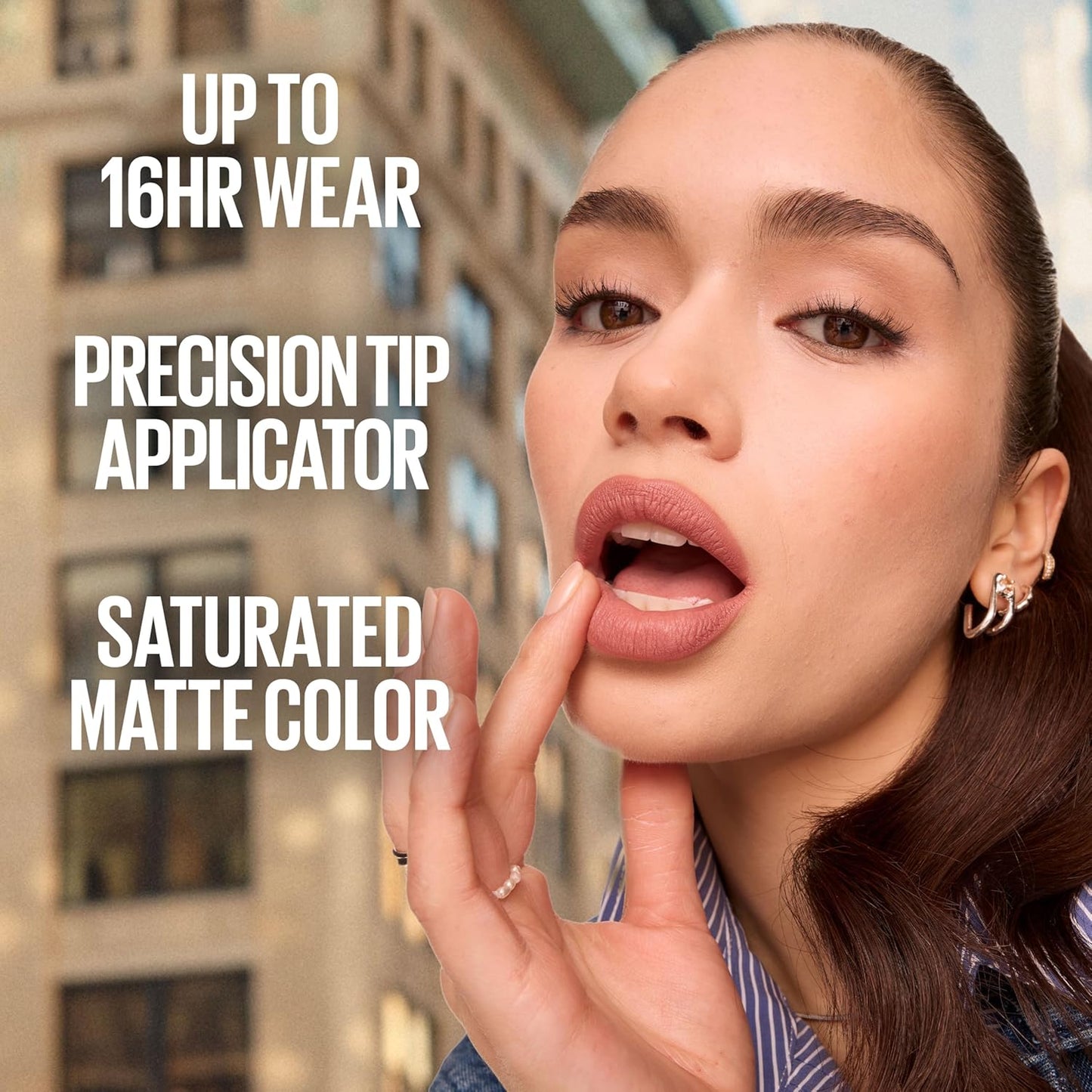 Super Stay Matte Ink Liquid Lipstick Makeup, Long Lasting High Impact Color, up to 16H Wear, Exhilarator, Ruby Red, 1 Count, Packaging May Vary