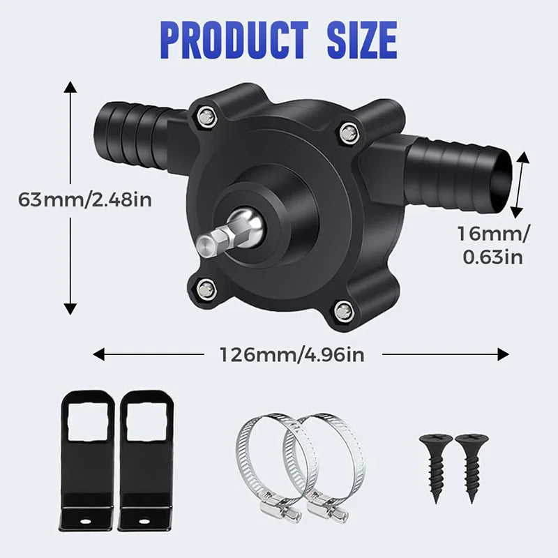Portable Hand Electric Drill Pump Dc Self-Priming Water Pump Household Combination Hardware Tools Pump with Shelves and Fixers