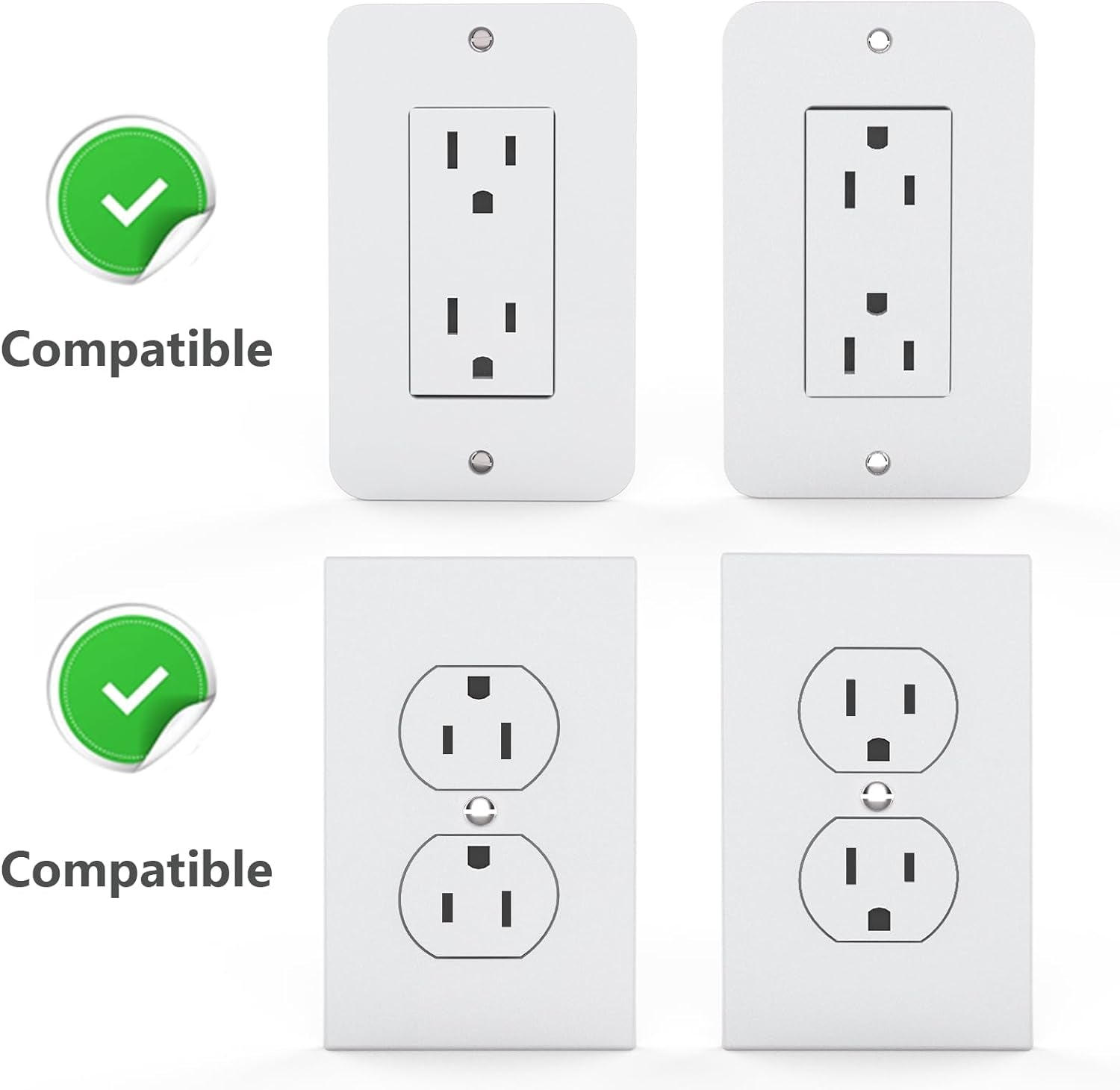 Outlet Shelf Wall Holder, Fit for Duplex GFCI Decorative Outlet Shell a Space Saving for Smart Home, Speaker Mounts up to 20Lbs with Cable Management (OSH001-W), White