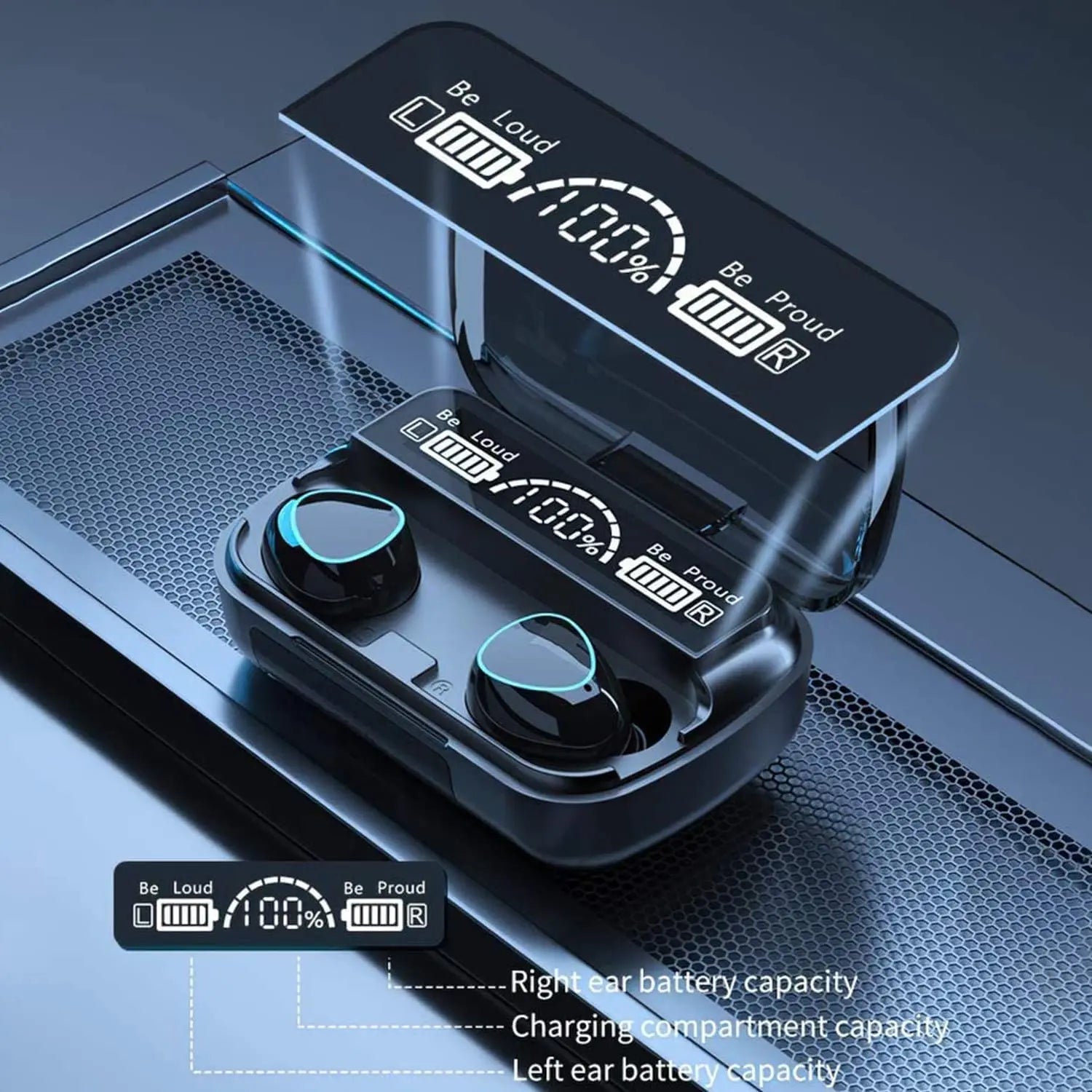 TWS M10 Wireless Bluetooth Headphones LED Display 3500Mah Charging Box 9D Stereo In-Ear Sports Waterproof Bluetooth 5.1 Headset