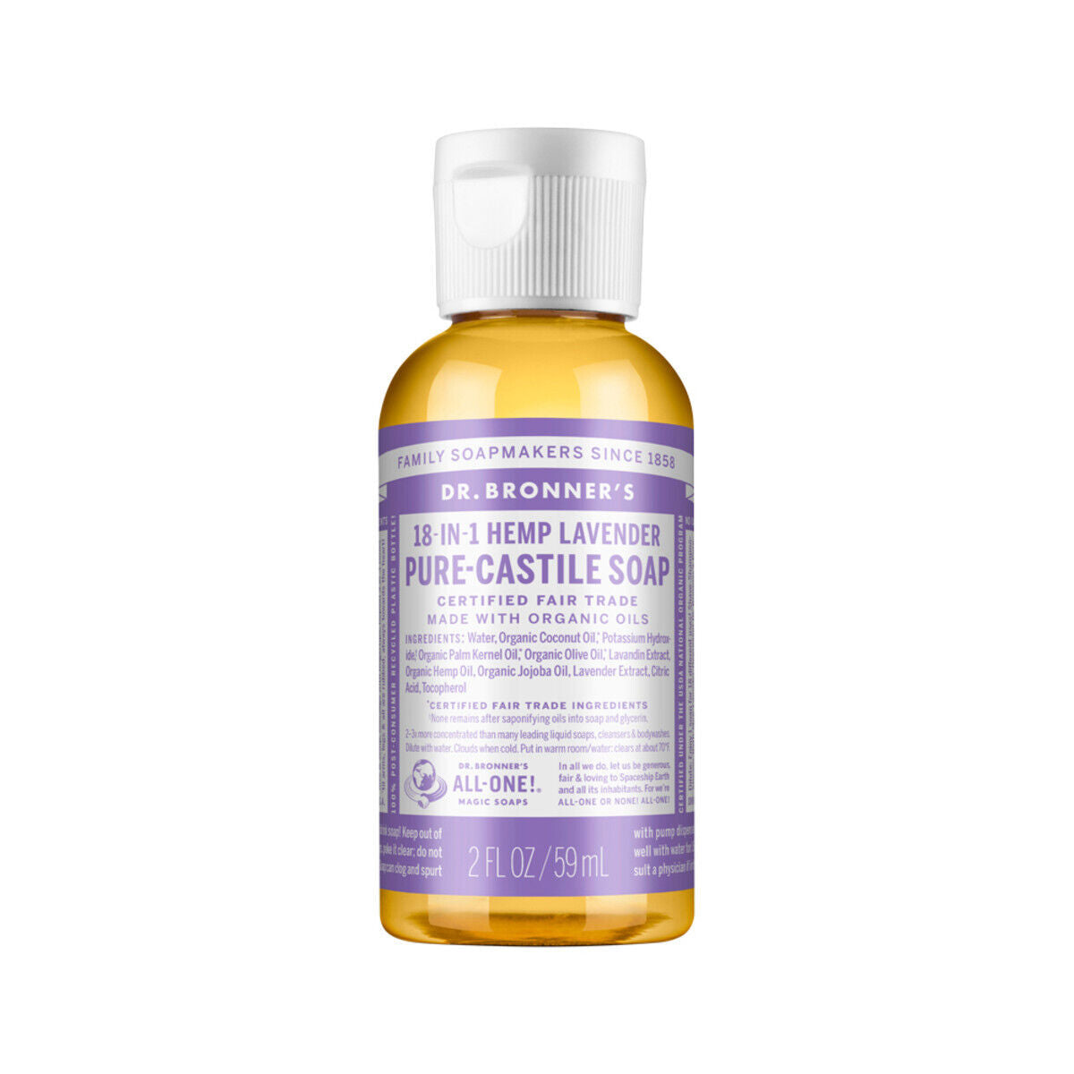 Dr. Bronner'S Pure-Castile Soap Liquid 18-In-1 Hemp Lavender All Sizes Bronners